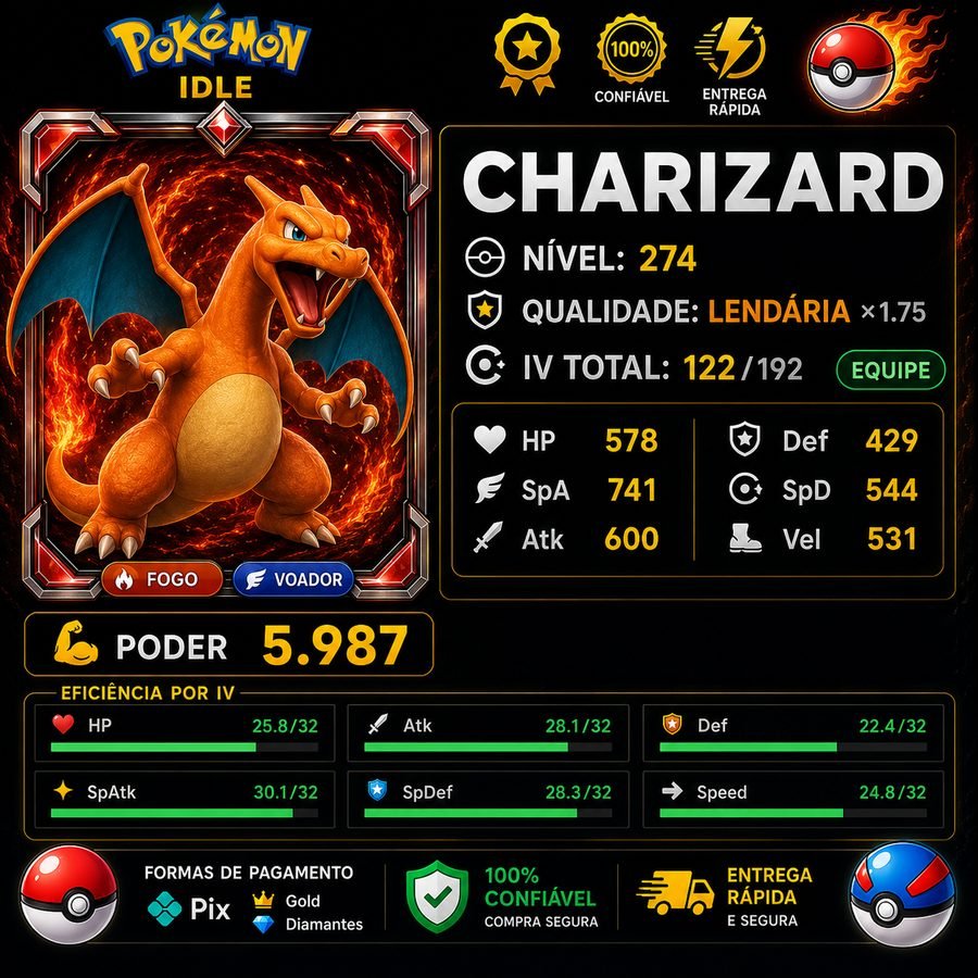 Charizard Lendário 1.72 IV 137